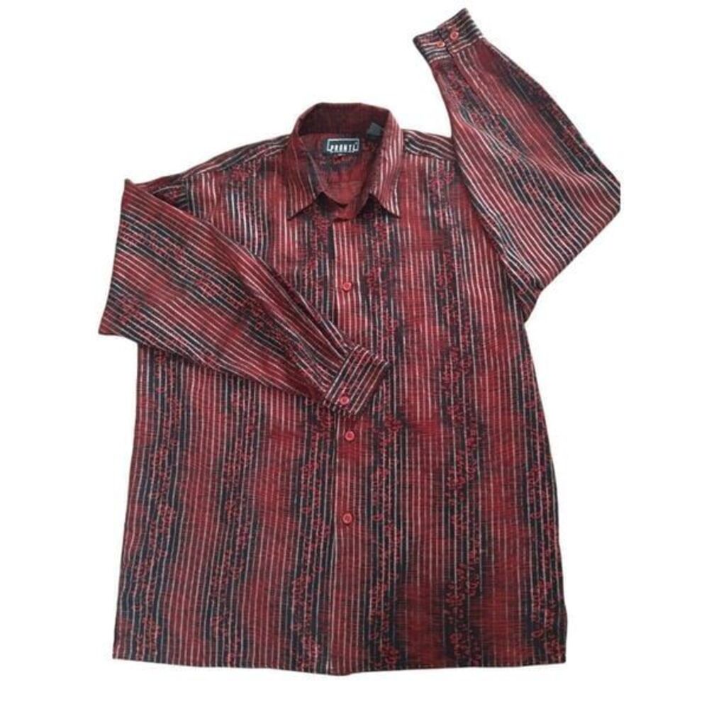 Pronti Collection by Phita Red & Black Long Sleeve Shirt Streetwear Indie Retro